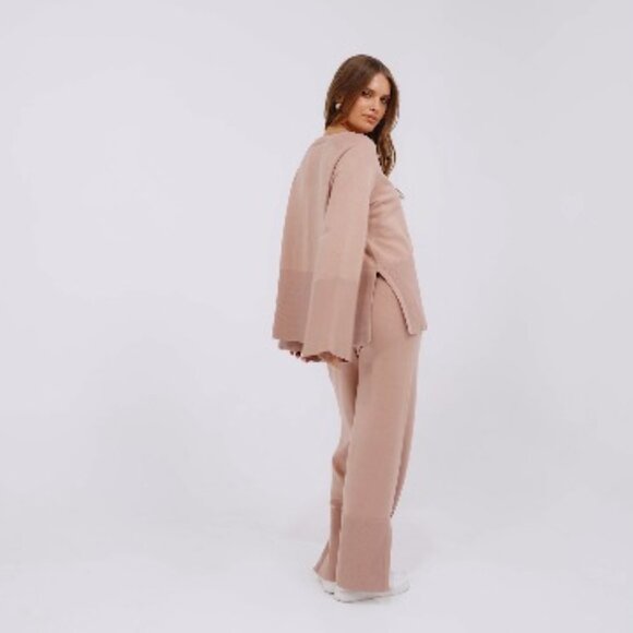 Oversized Knit Sweater Set Wide Leg Pant Lounge Pajama Cozy Matching - Picture 8 of 8